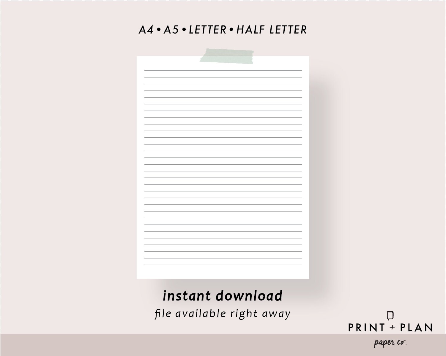 Printable Lined Pages. Bullet Journal Lined Page Insert. Planner Pages ...
