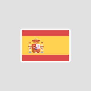Pack 4 Pegatinas Bandera España Actual Ondeante Volumen.