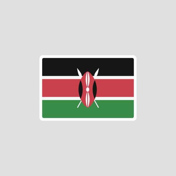 2-Pack Kenya Flag Vinyl Decal Stickers - 5x3 Inches, UV Protected, Outdoor Use, Made In USA