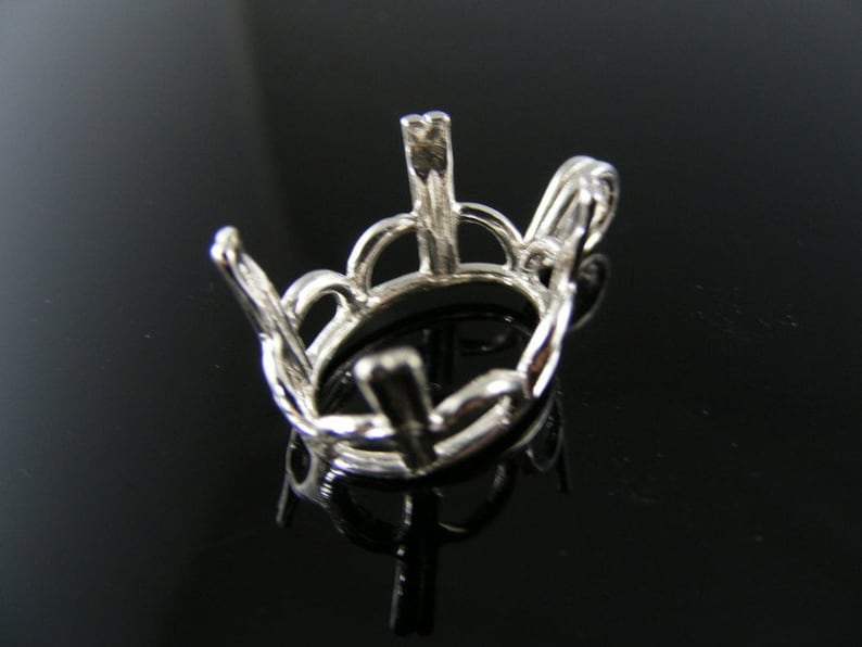DP32 Pendant Setting Sterling Silver 16X12MM Oval Stone