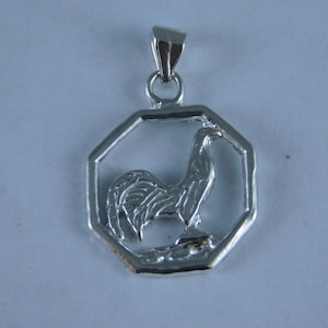 6717 Sterling Silver Fighting Rooster Pendant