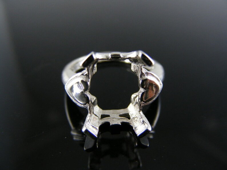10X8MM Emerald Stone D5557 Ring Setting Sterling Silver Size 4.5