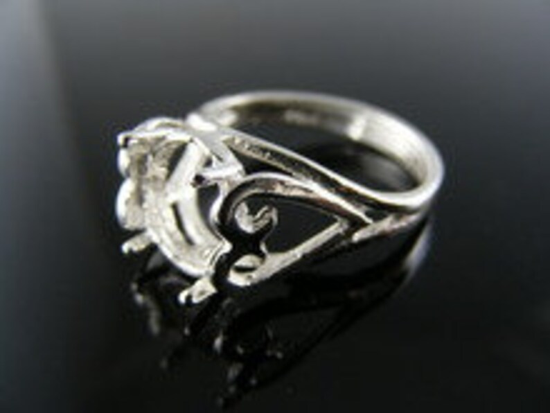 10X8MM Oval Stone D3168 Ring Setting Sterling Silver Size 7.5