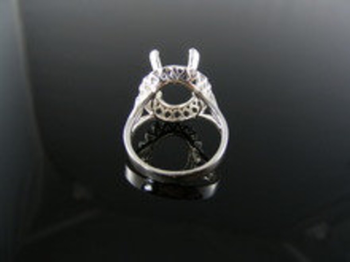 4584 Sterling Silver Ring Settings 14x12mm Oval Stone Size Etsy