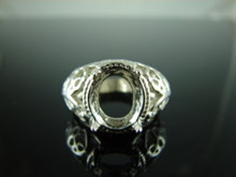 11x9mm Oval Gemstone D6096 Ring Setting Sterling Silver Size 6.25