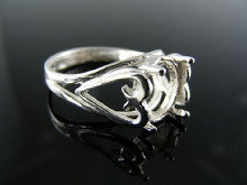 10X8MM Oval Stone D3168 Ring Setting Sterling Silver Size 7.5