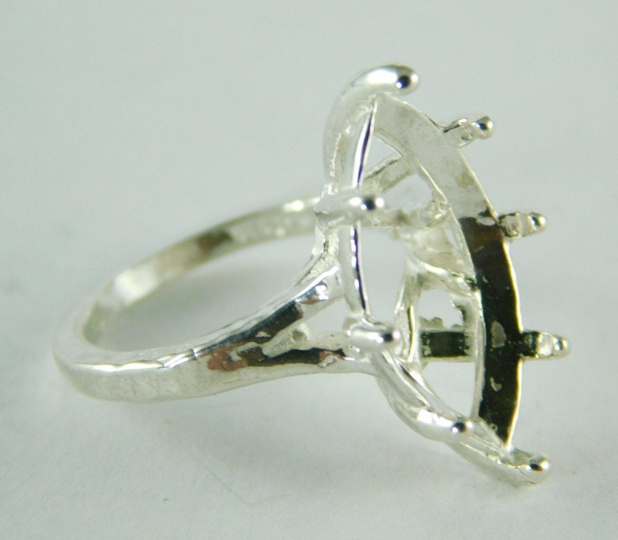 6457 スターリングシルバー リングセッティング、20 x 10 mm マーキス