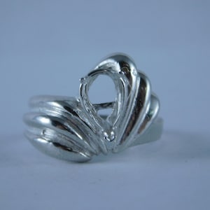 6746 Sterling Silver Ring Setting, 9x7 Pear Faceted, Size 6.25 [Free Shipping & Sizing]