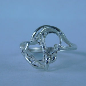 6766 Sterling Silver Ring Setting, (2) 9x7 Pear Faceted, Size 7.5 [Free Shipping & Sizing]