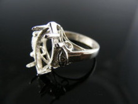 5519 スターリングシルバー リングセッティング、14 x 7 mm マーキス