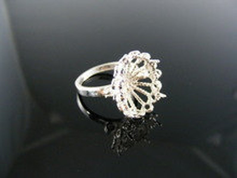 2116 Sterling Silver Ring Setting 16x12mm Oval Stone Size 5.25