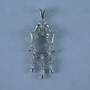 6715 sterling zilveren 8x6 ovale lavalier hanger
