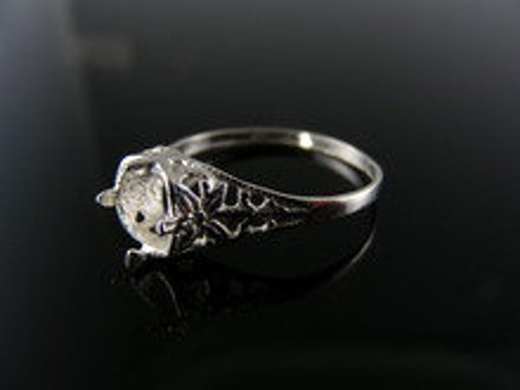 5503 Sterling Silver Ring Setting, 6 MM Square Stone, Size