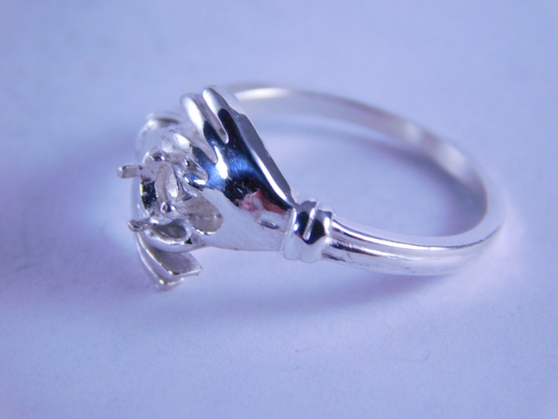 3.5 mm Round Stone D6302 Sterling Silver Ring Setting Size 7.25
