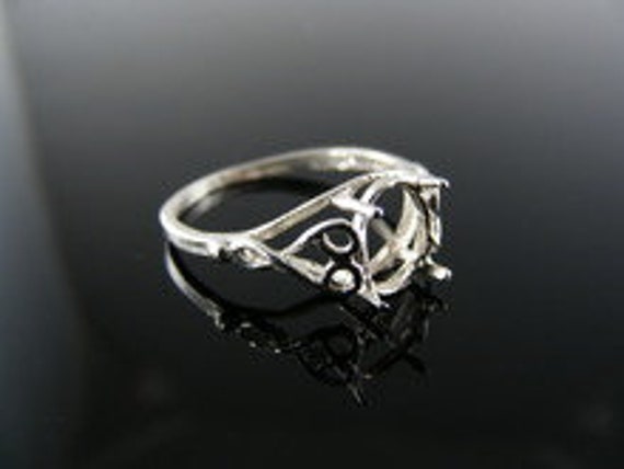 2909 Sterling Silver Ring Setting, 8x6mm Oval Stone, Size 6.25