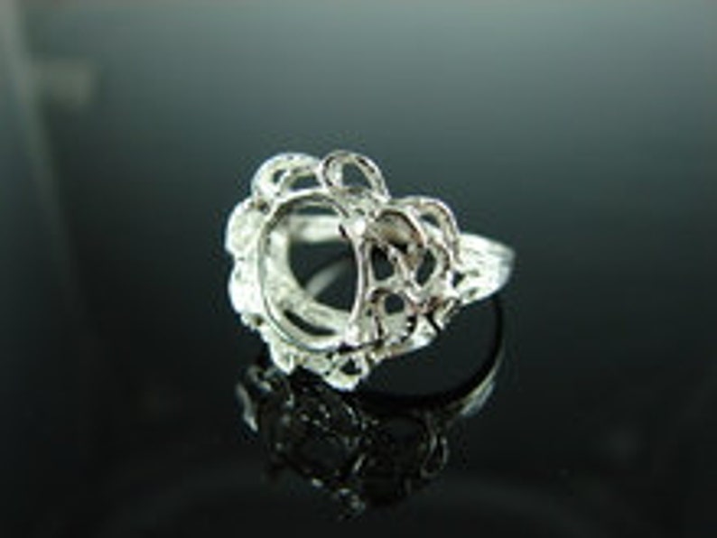 D6073 Ring Setting Sterling Silver Size 7.25 11x9 Oval Gemstone