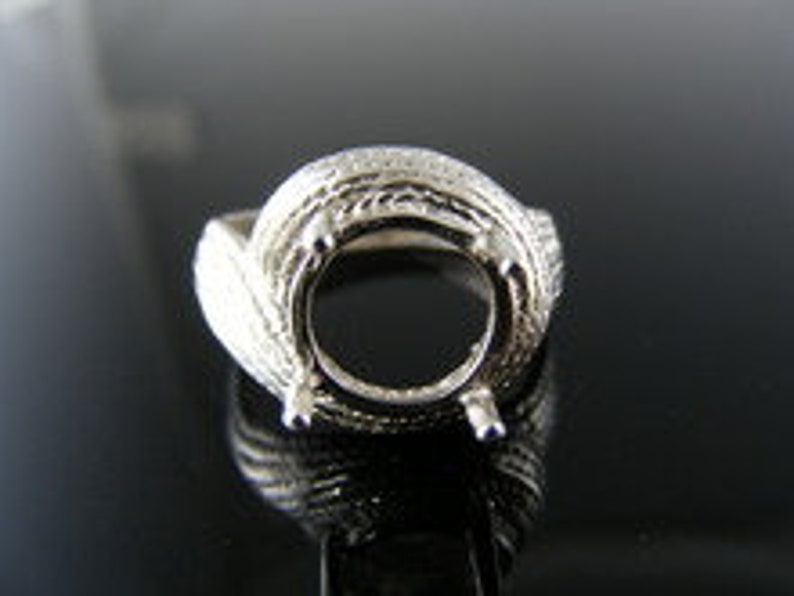 D5520 Sterling Silver Ring Setting 9.5 MM Round Stone Size 7.5