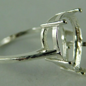 6512 Sterling Silver Ring Setting, 15x10 MM Pear Cut Faceted Gemstone, Size 8.25 [Free Shipping and Sizing]