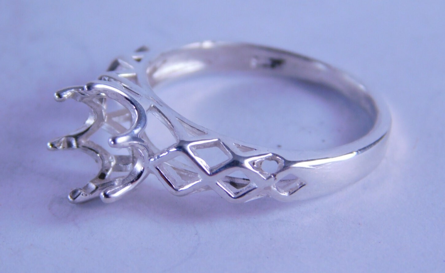 6294 Sterling Silver Ring Setting 8MM Round Faceted Gemstone Etsy UK