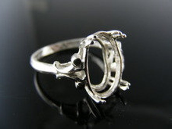 5725 Ring Setting Sterling Silver Size 7.5, 13X10MM Oval