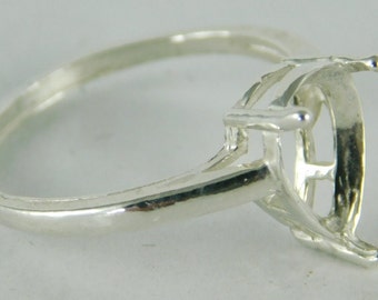 6629 Sterling Silber Ring Einstellung, 10x7 Birne facettiert, Größe 7,5 [Free Sizing and Shipping]