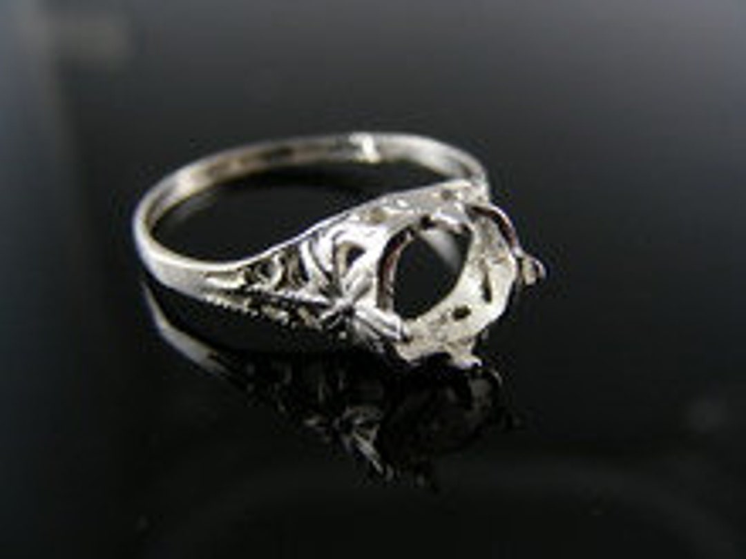 5503 Sterling Silver Ring Setting, 6 MM Square Stone, Size