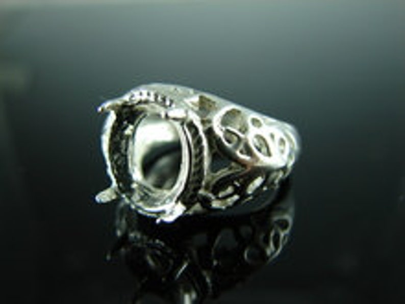 11x9mm Oval Gemstone D6096 Ring Setting Sterling Silver Size 6.25