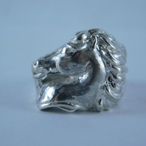 6721 Sterling Silver Horse Ring, Size 7.5, [Free Shipping, No Free Sizing]