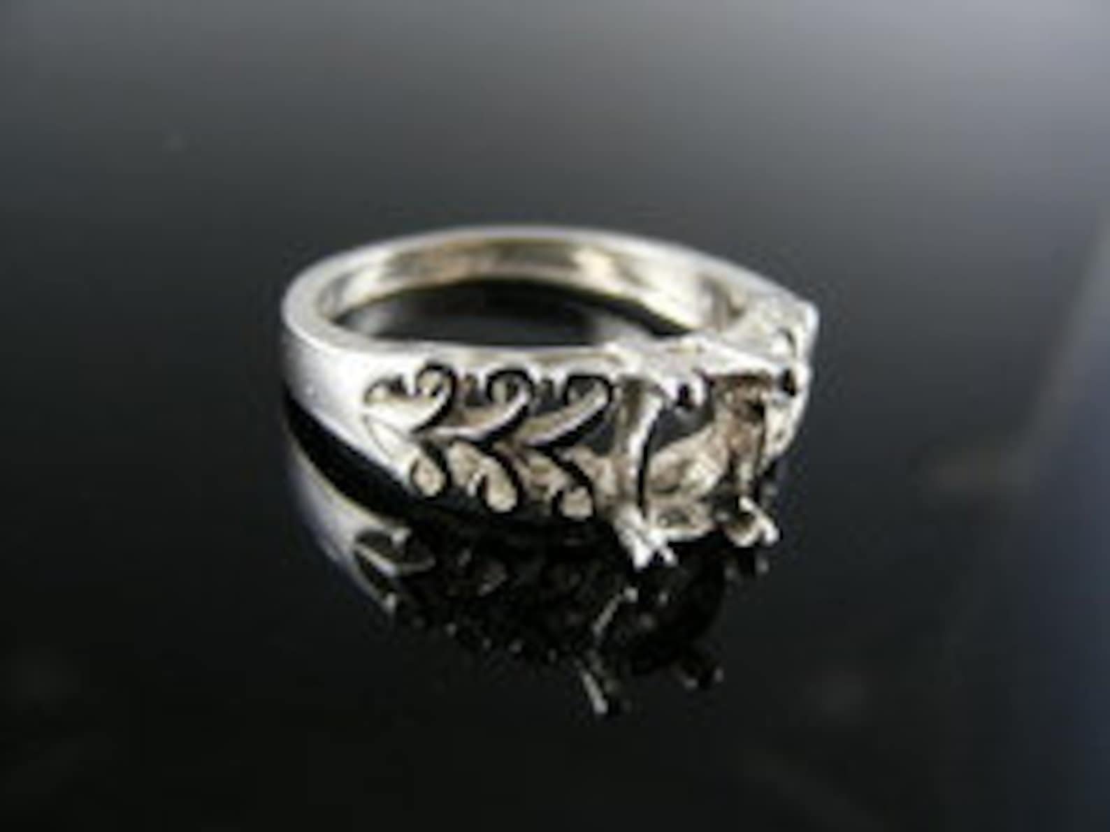 D5522 Sterling Silver Ring Setting 7x5 Mm Oval Stone Size 8 Etsy UK