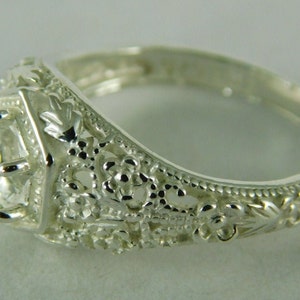6334 Sterling Silver Ring Setting, 6 MM Round Faceted Gemstone, Size 8.5 [Free Shipping and Sizing]