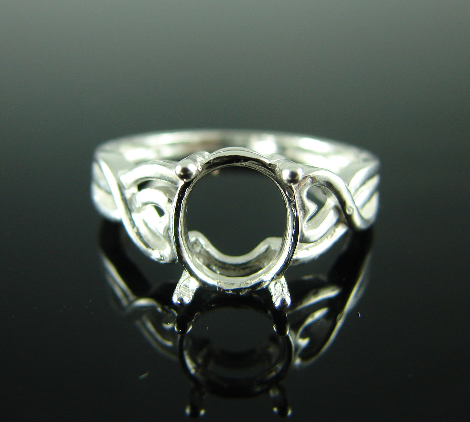 6206 Sterling Silver Ring Setting 9x7 MM Oval Faceted Etsy UK