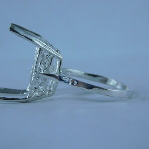 6811 sterling zilveren ringinstelling, 16x12 smaragd gefacetteerd met lange tanden, maat 8,25 [gratis verzending en maatvoering]