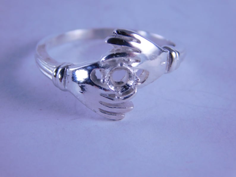 3.5 mm Round Stone D6302 Sterling Silver Ring Setting Size 7.25