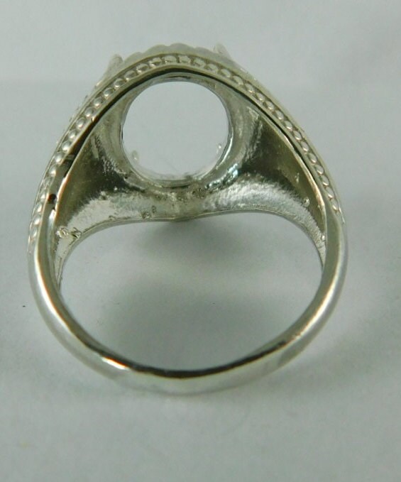 6533 Sterling Silver Ring Setting, 13x10 Mm Cab. Oval Stone