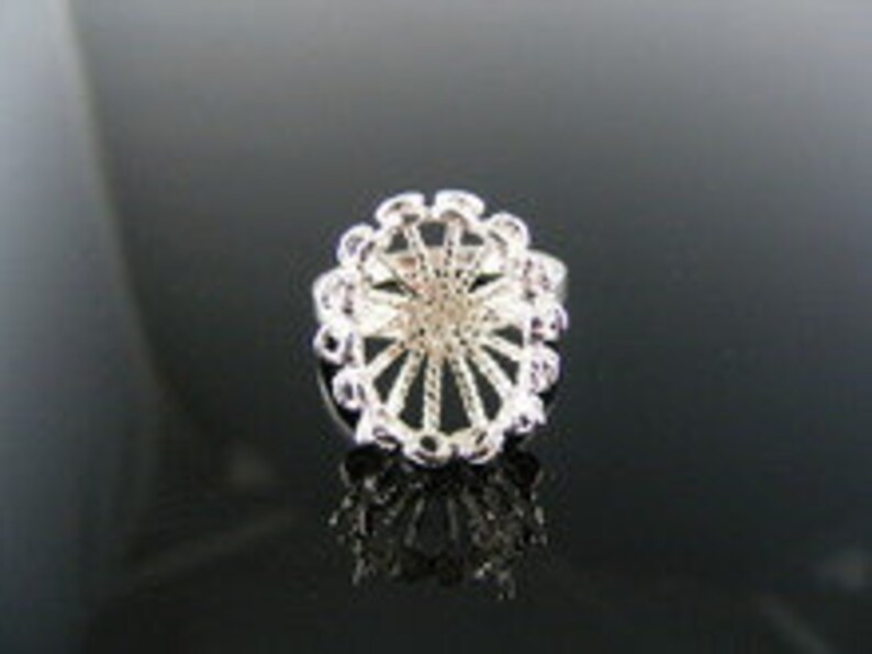 2116 Sterling Silver Ring Setting 16x12mm Oval Stone Size 5.25