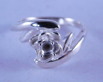 6345 スターリングシルバー リングセッティング、3 MM ラウンド