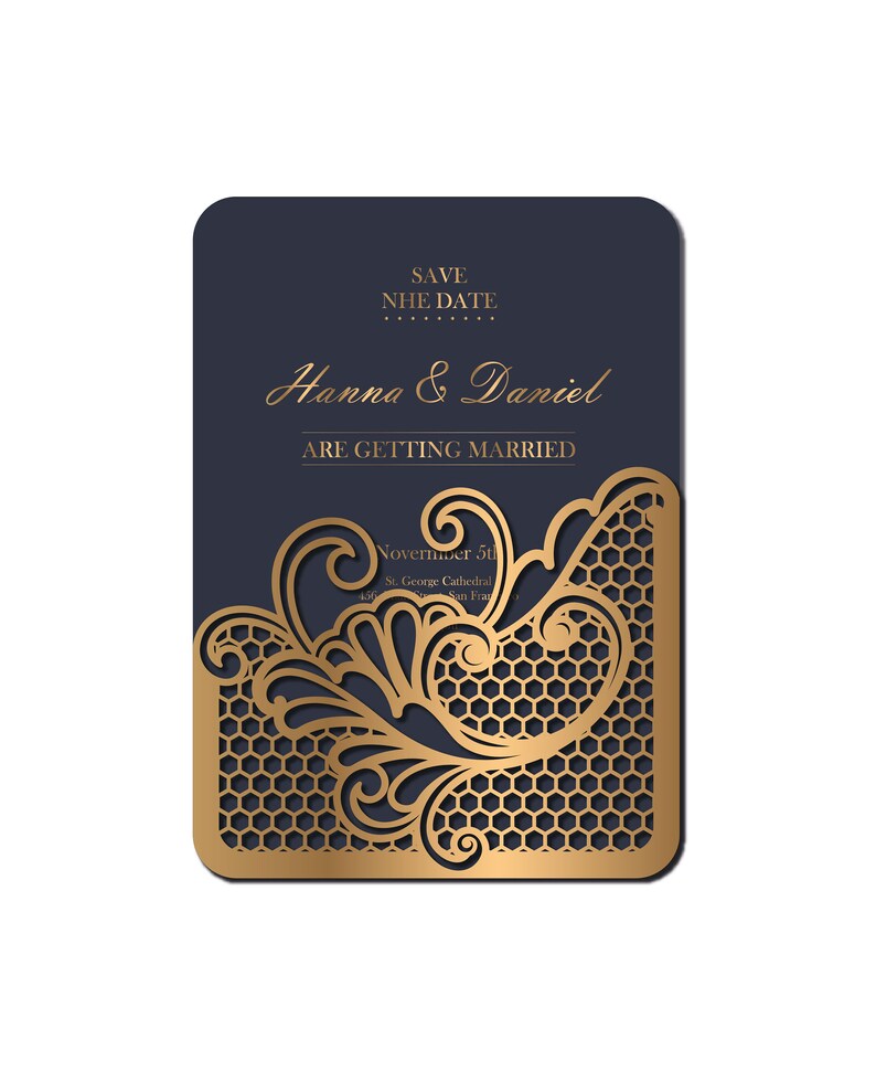 files Cricut cutting machines Ornamental Laser cut Gatefold Wedding Invitation Card Template 5*7 SVG for Silhouette Cameo CDR