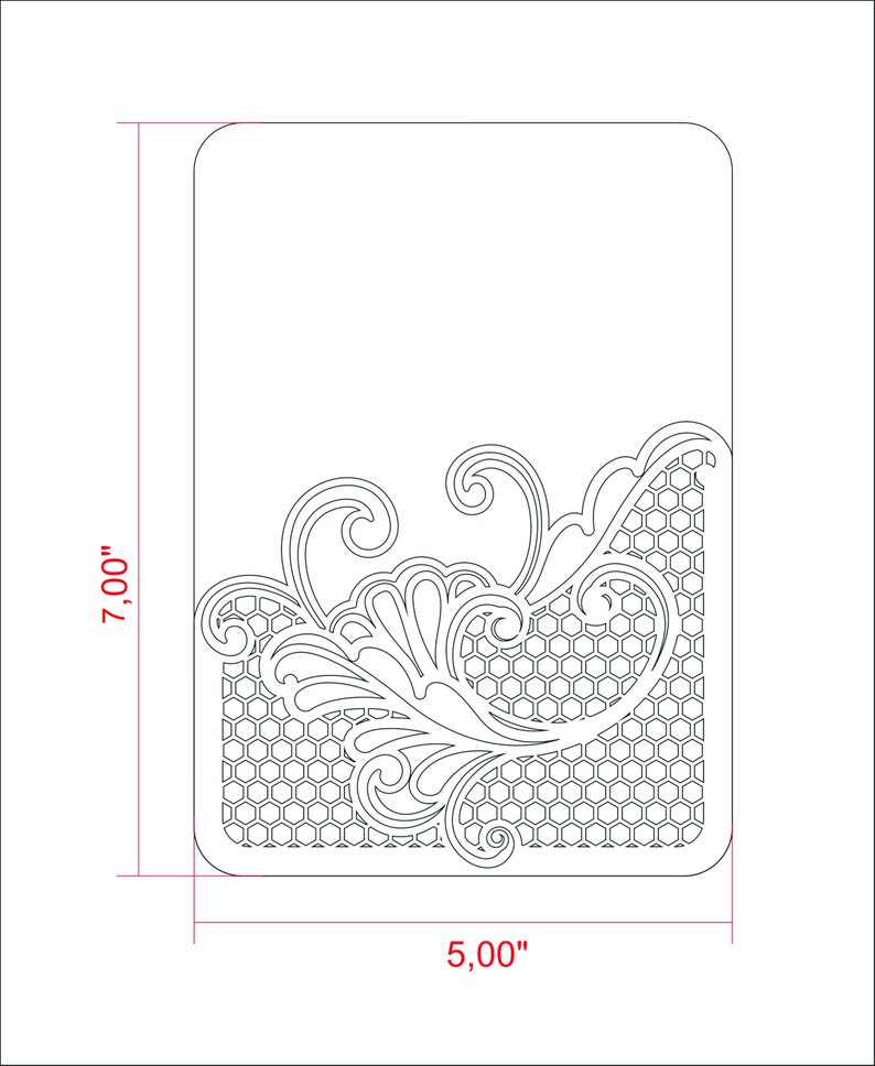 files Cricut cutting machines Ornamental Laser cut Gatefold Wedding Invitation Card Template 5*7 SVG for Silhouette Cameo CDR