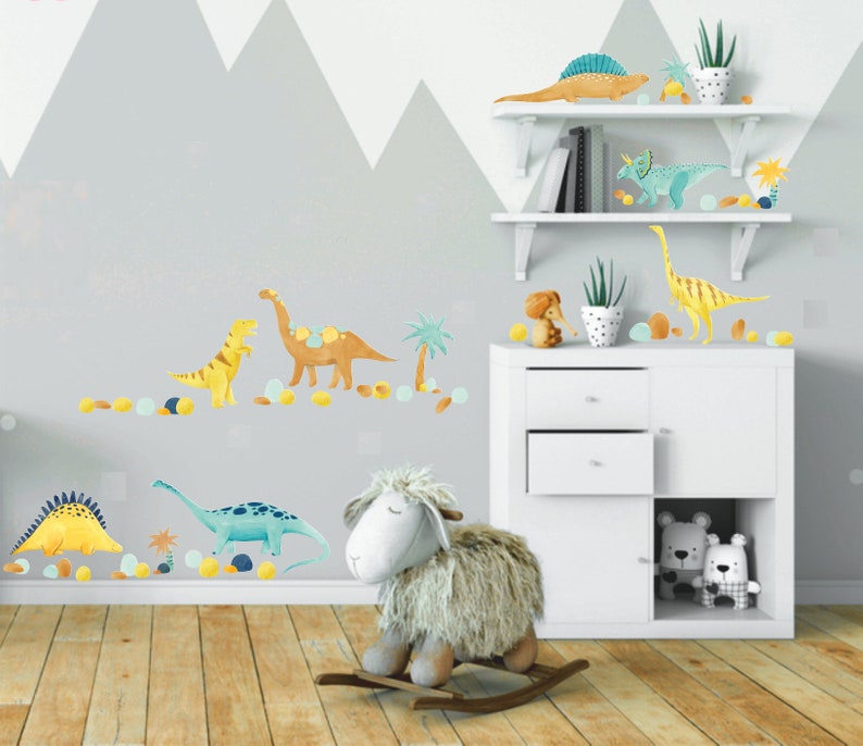 Dinosaur Wall Decal Dinosaurs Nursery Wall Decals Dinosaur Etsy