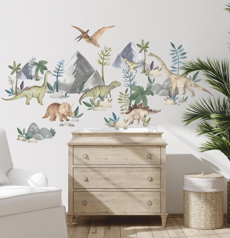 Dinosaur Wall Decal Dinosaurs Nursery Wall Decals Dinosaur Etsy