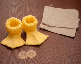 Duck feet baby top booties knitting pattern