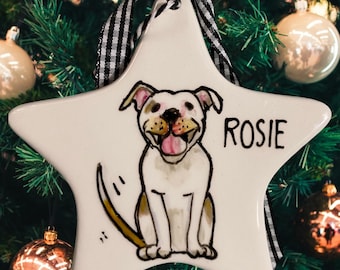 Handbemaltes Haustierporträt als Ornament: Personalisierte Erinnerung für Hunde und Katzen