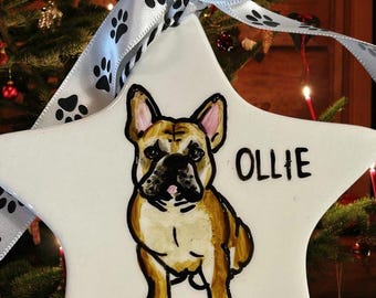 Ornement de portrait d&#39;animal de compagnie personnalisé : monument commémoratif de chien et de chat en porcelaine peinte à la main