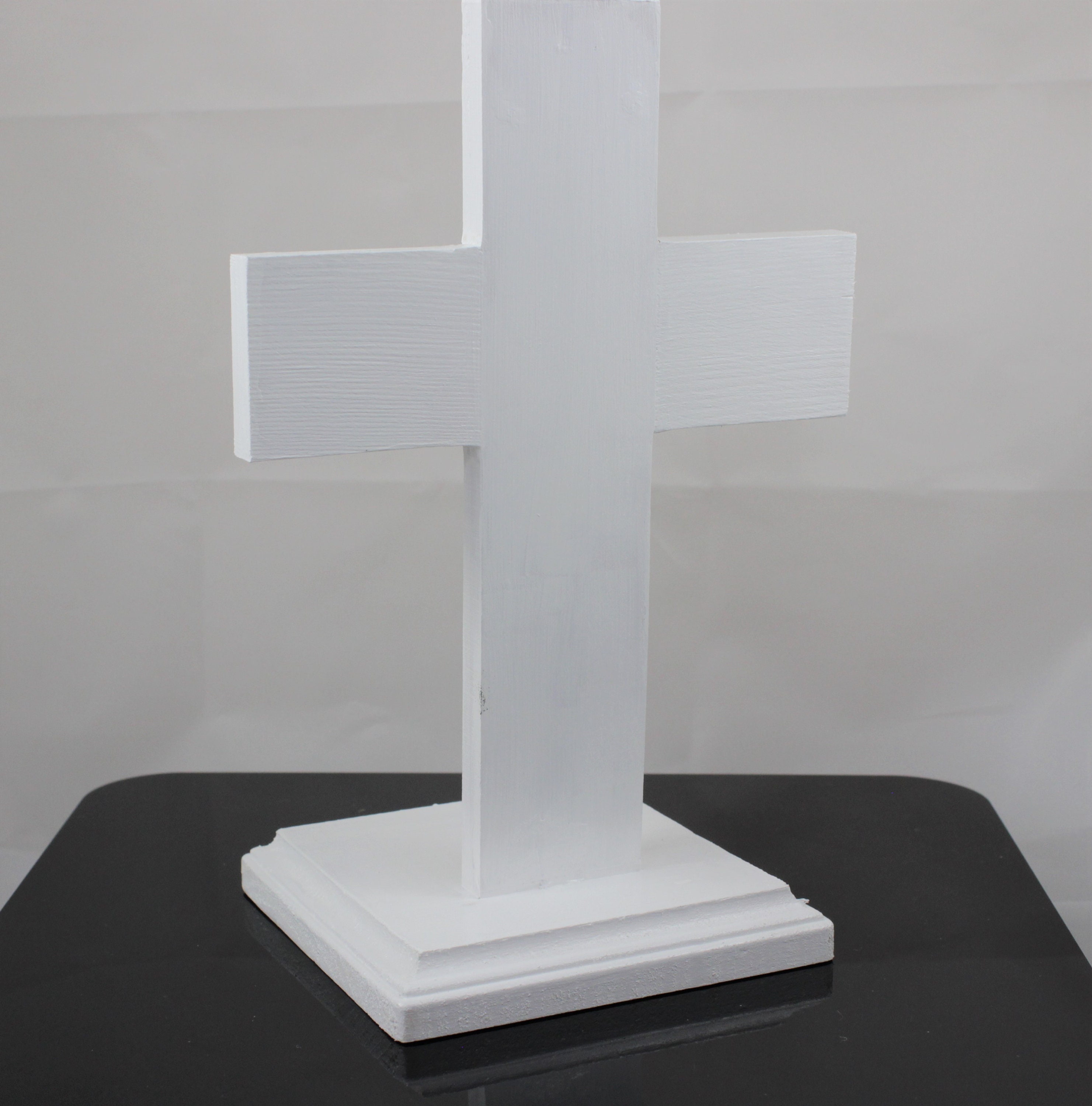 Large 9 White Cross With Granite Stones on Stand Etsy