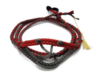 60" (30")Smiling  Sling Red And Grey