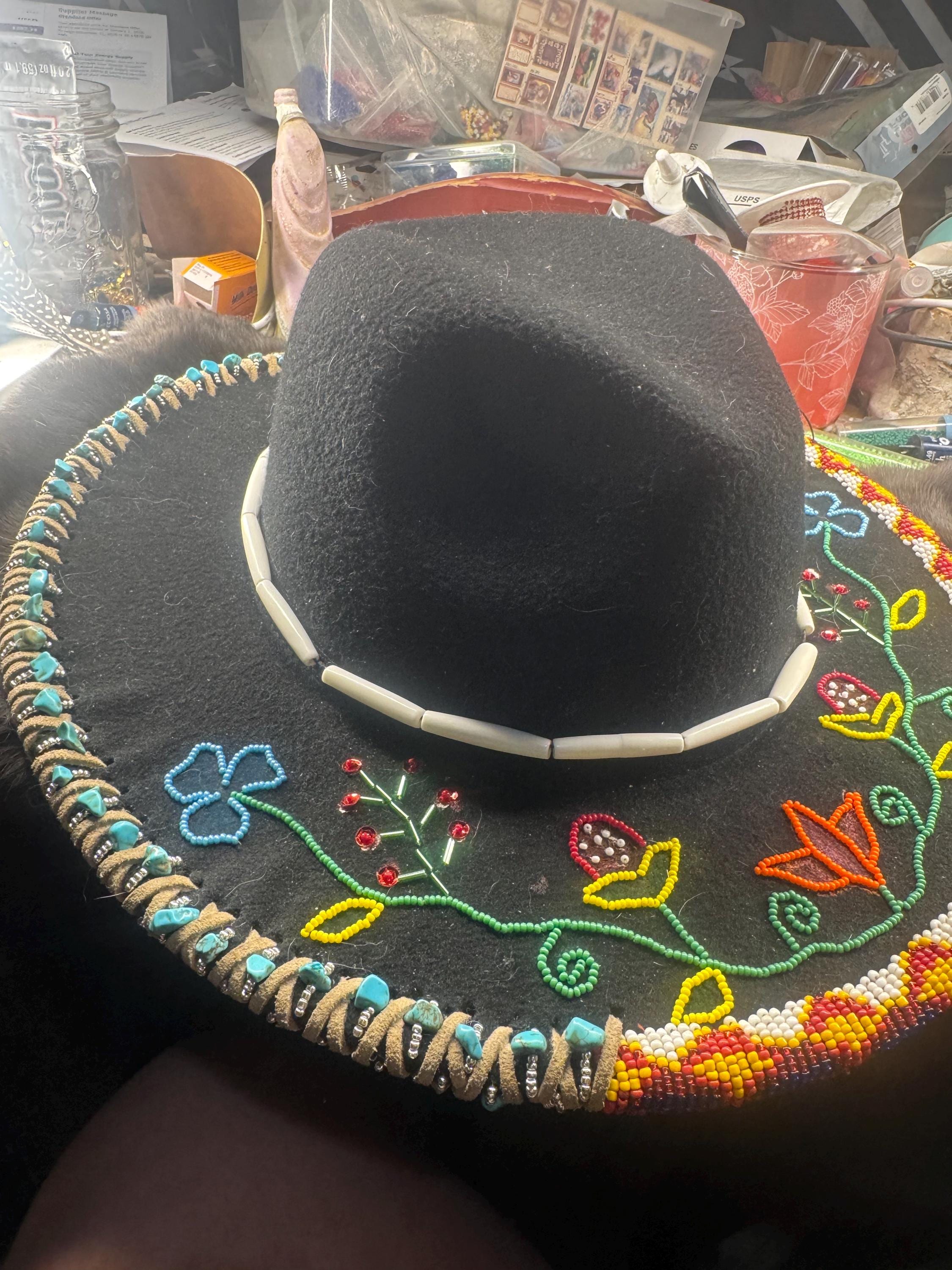 Native American Hand Beaded Hat! - Etsy