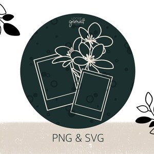 Polaroids with flowers - cutting file SVG - for cutting machines