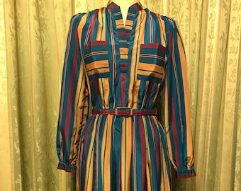 1980s Princeton “Joseph’s Coat of Many Colours” Taffeta Dress