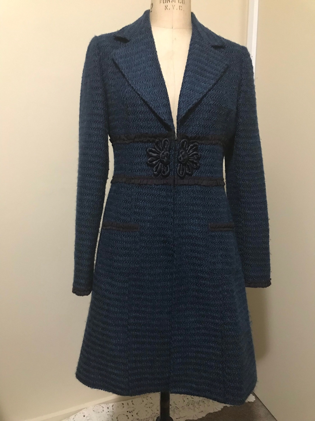 Y2K Sportsgirl Textured Coat Blue/green UK/AU 10 EU 38 Etsy Denmark