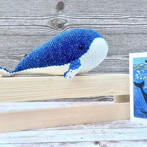 handmade crochet sea animals toy big stuffed blue whale nursery decor primitive style
